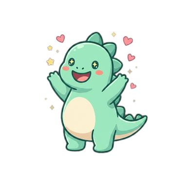 Tella the dinosaur cheering