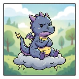 Grumble the Storm Dragon, a generated character
